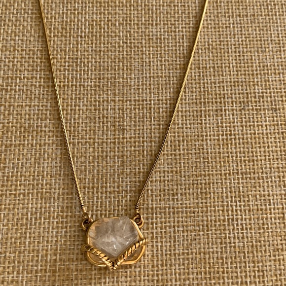 Gold Plated Pendant with Rose Quartz Stone PB + MDe - Picture 3 of 11